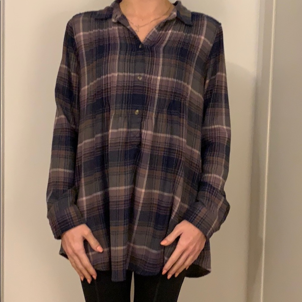 Half button down flannel